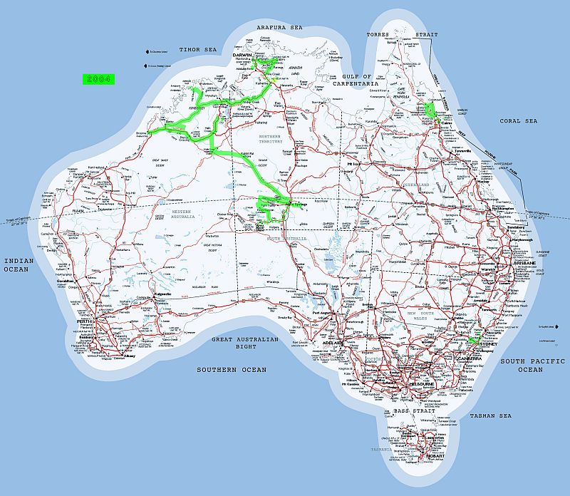 Routes gereden in 2004