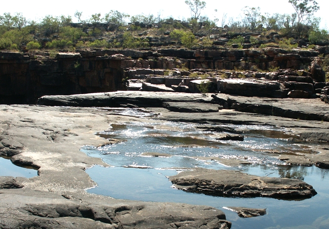 Bovenaan Mitchell Falls